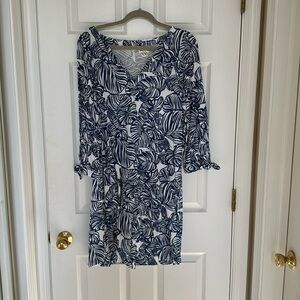 Lilly Pulitzer med 3/4 length sleeve dress; Aegean Navy Beach Path; New w/tags